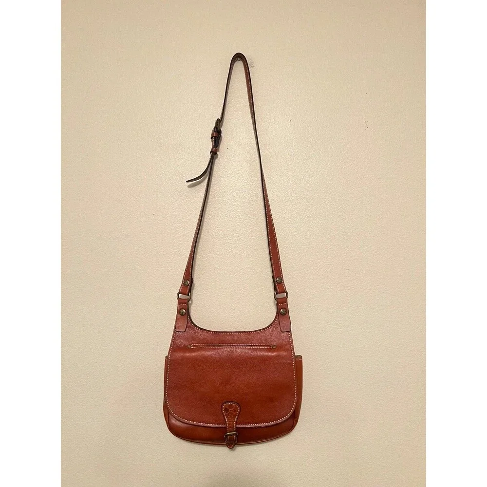 Patricia Nash Leather Crossbody Flap Magnet Closure Tan Handbag New‎